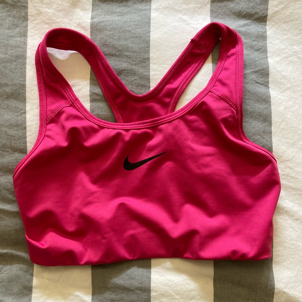 Nike bright pink high support sports bra